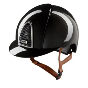 KEP Cromo 2.0 Shine/Beige casco da equitazione con visiera extra, compatibile con app Black/Beige 051-x-058
