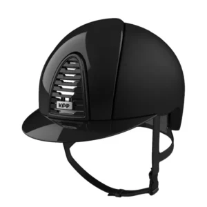KEP Cromo 2.0 Textile/Polish casco da equitazione con visiera extra, compatibile con app Black/Black 051-x-058