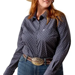 Kirby Stretch Camicia western donna Ombre Blue Horseshoe S