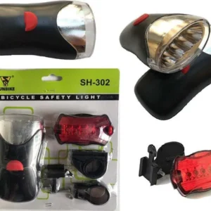 Kit Luci Led Per Bici Faro Bicicletta Stop Luce Posteriore E Led Anteriore Nero