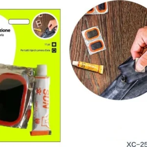 Kit Riparazione Per Camera D'aria Ruote Bici Bicicletta Colla Toppe 11pz Xc-2540