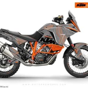 KTM 1050 Adventure GRAFICHE - "TOPOGRAPHY" (Grigio/Arancione)