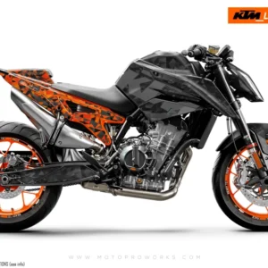 KTM 790/890 Duke GRAFICHE - "Polyatomic" (Nero/Arancione)