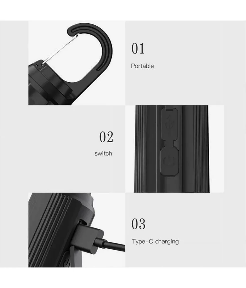 Lampada Lampadina Led Bulbo Ricaricabile 3 W Usb Gancio Campeggio Tenda Camper