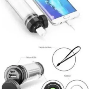 Lanterna Led Torcia Portatile Lampada 5200mah Emergenza Ricaricabile Usb Powerbank