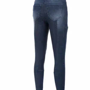 Lisha Pantaloni da equitazione da donna denim con full grip Denim Blue 44