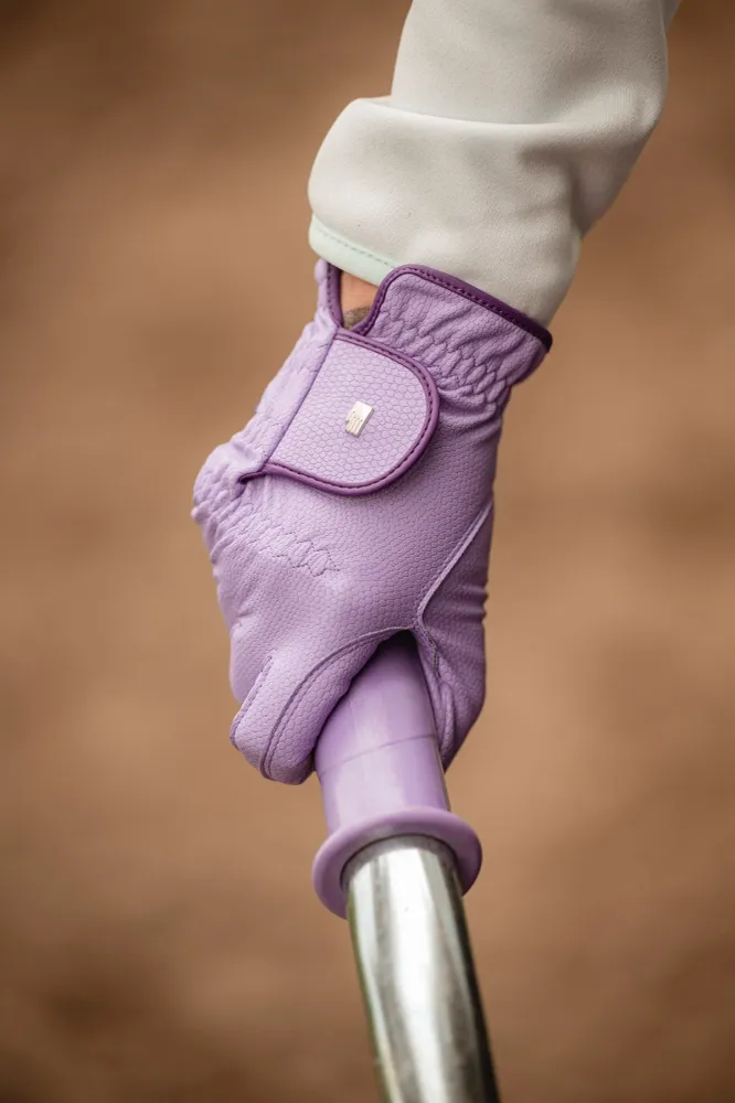 Lona guanti da equitazione Viola 6,5