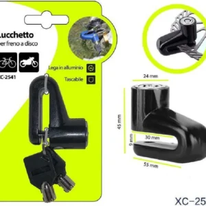 Lucchetto Blocco Per Freno Disco Antifurto Per Moto Bicicletta Chiavi Xc-2541