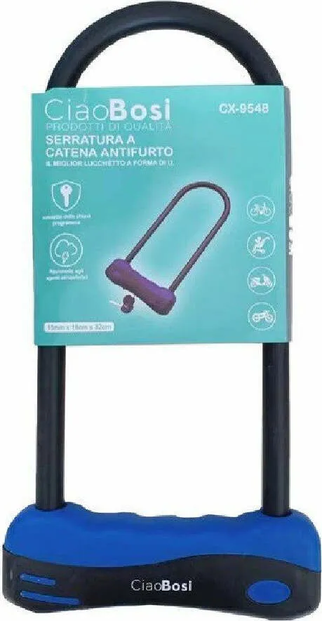 Lucchetto Catena Catenaccio Acciaio Forma U Per Bici Bicicletta Moto Mtb Cx-9548