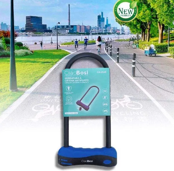 Lucchetto Catena Catenaccio Acciaio Forma U Per Bici Bicicletta Moto Mtb Cx-9548
