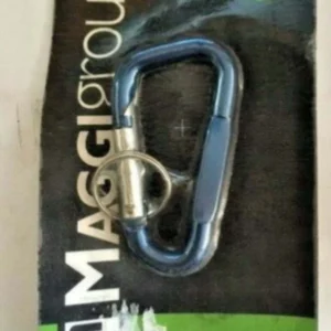 MAGGI GROUP - MOSCHETTONE ALLUMINIO COLORATO 7MM CON ANELLO PORTACHIAVI - COLORE NAVY