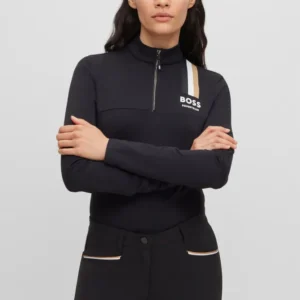 Maglia da allenamento Lia Signature Stripe da donna Black L