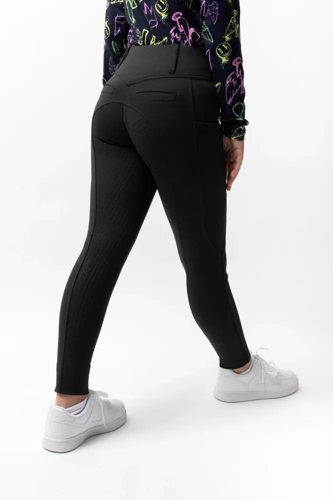Mira Pantaloni da equitazione per bambini con full seat black 158-164