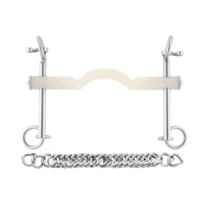 Nathe morso da briglia, 15 mm, con passaggio lingua, aste corte, termoplast No Color 125 mm