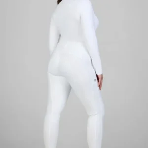 New Candela Pantaloni da equitazione donna vita alta con grip integrale White 96