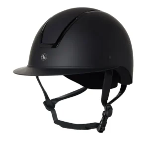 Noir Casco II da equitazione con telaio lucido e visiera parasole Black 052-X-054