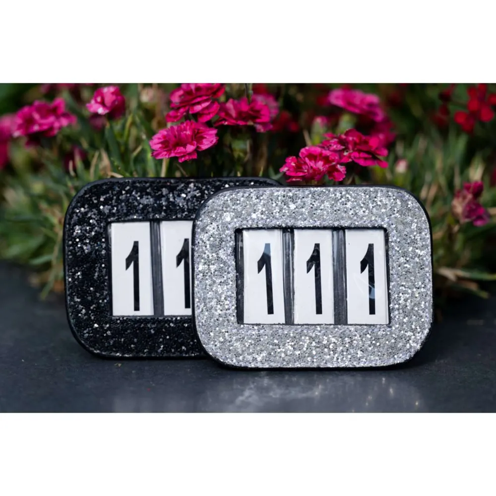 HB Numeri per testiera Glitter Nero/Grigio