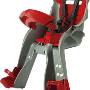 OKBABY Seggiolino bici Anteriore ORION Argento e Rosso