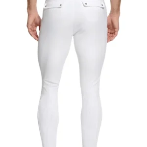 Pantaloni da equitazione uomo Tri Factor Grip con rinforzo al ginocchio White 48