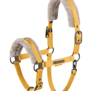 Platinum 25 cavezza con doppia fibbia e pelliccia sintetica Golden Yellow F