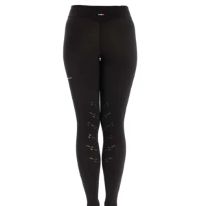 AA Platinum Leggins da equitazione con patch al ginocchio Black L