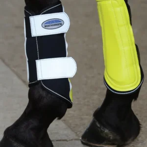 Reflective Single Lock Brushing Boots Yellow/Silver C