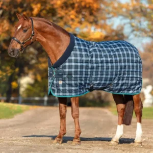 Rhino Original Coperta da stalla pesante, 450 gr Navy Check/Teal 130