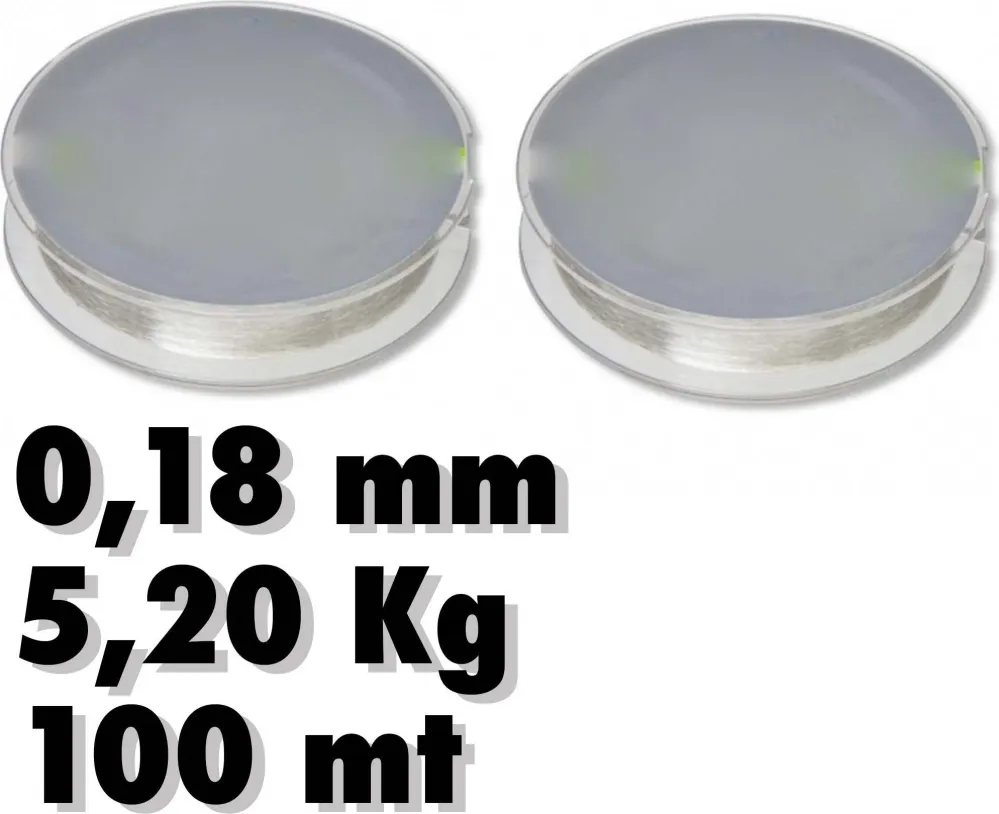 2 Rotoli Lenza 0.18mm 5.20kg 100 Metri Ciascuno Carbonio Pesca Super Resistenza