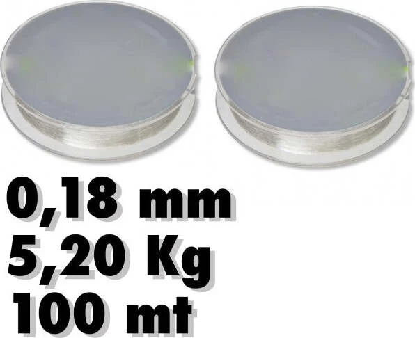 2 Rotoli Lenza 0.18mm 5.20kg 100 Metri Ciascuno Carbonio Pesca Super Resistenza