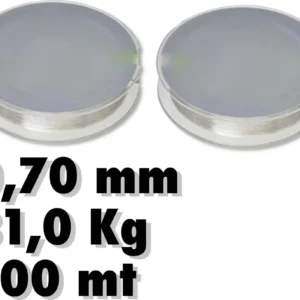 2 Rotoli Rotolo Lenza 0.70mm 31.0kg 100metri Ciascuno Pesca Altissima Resistenza