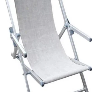 sdraio mare prendisole pieghevole alluminio e textilene Grigio Milani Home