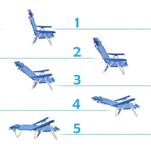 Sedia da mare textilene alluminio 53x61x81cm