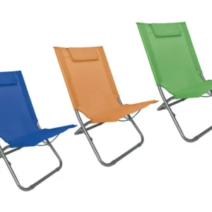 Sedia sdraio alluminio e textiline 3 colori assortiti 42X63X75 cm - FDM Overseas