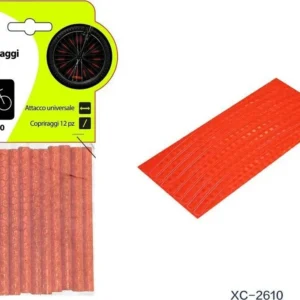 Set 12pezzi Copriraggi Riflettenti Copri Raggi Fluo Per Ruota Ruote Bici Xc-2610