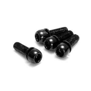 Set di 4 COMPONENTI INVERSE M6 x 18 mm Viti di fissaggio della staffa Nero
