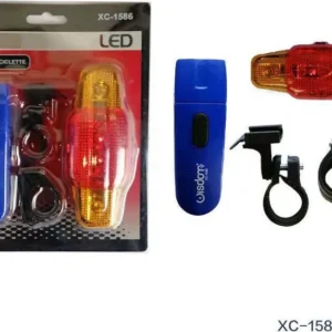 Set Luce Bici Bicicletta Frontale Torcia Led Posteriore Sicurezza Ganci Xc-1586