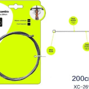 Set 2 Pezzi Cavo Cavi Universali Acciaio Per Cambio Bicicletta 200 Cm Xc-2619