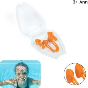 Set Tappi Orecchie + Clip Naso Con Astuccio Per Nuoto 2 Colori Assortiti 26032