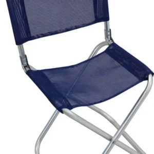 sgabello da spiaggia e campeggio pieghevole alluminio e textilene con schienale Blu Milani Home
