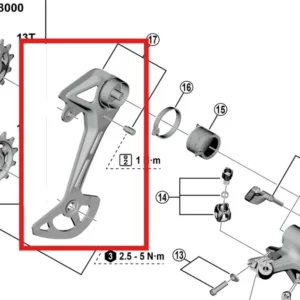 GS SHIMANO CUES U8000/U6000 Gabbia esterna del deragliatore posteriore