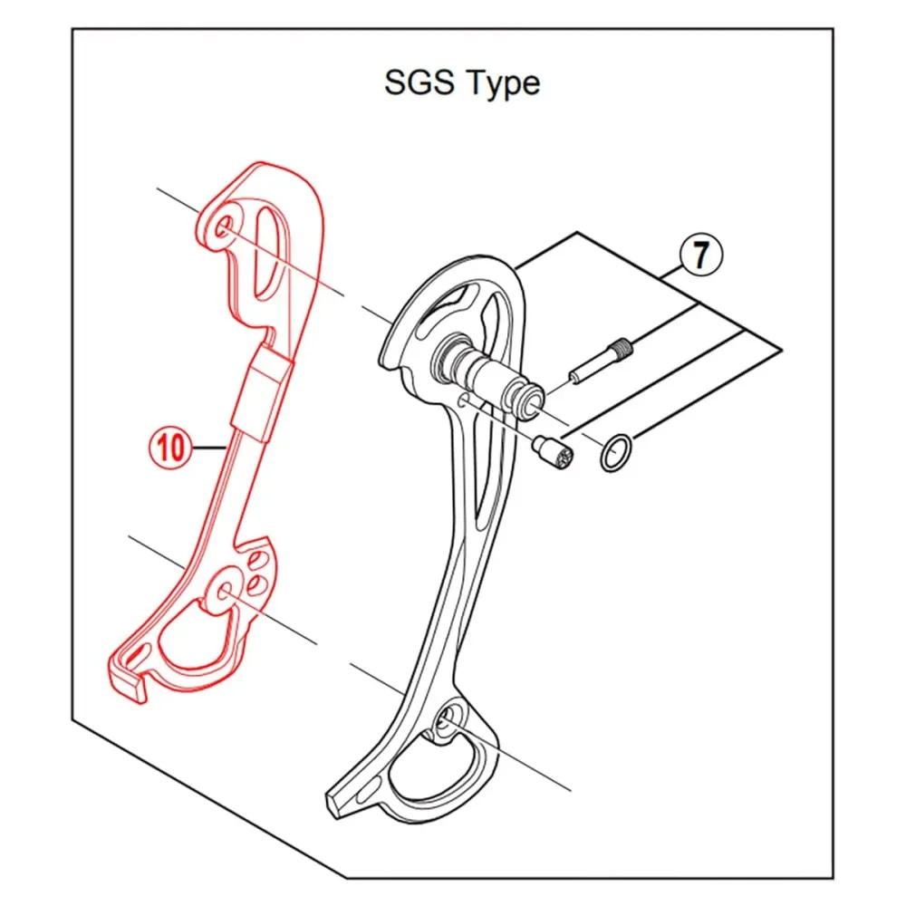 SHIMANO XT RD-M772 SGS Gabbia interna lunga per deragliatore posteriore