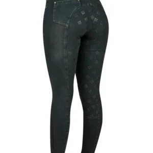 Shona Pantaloni da equitazione denim con full seat stampato silicone, per donna Ash Grey 36
