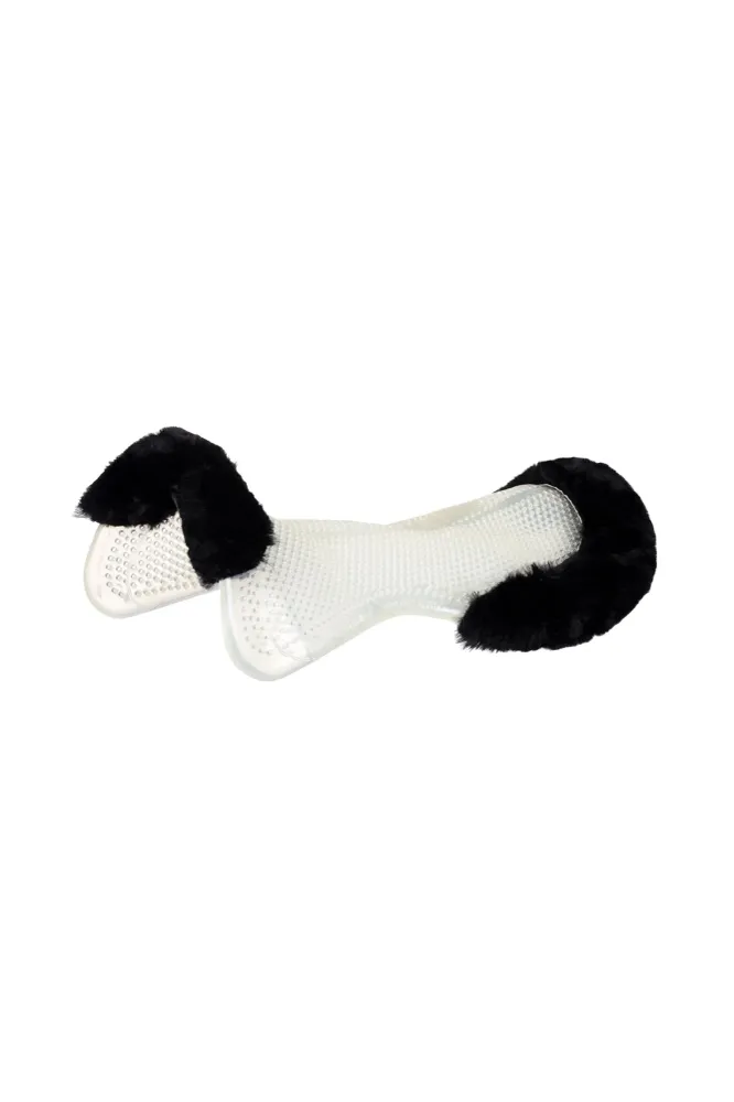 sottosella terapeutico Just Gel con inserto pelle di montone Transparent/Black L