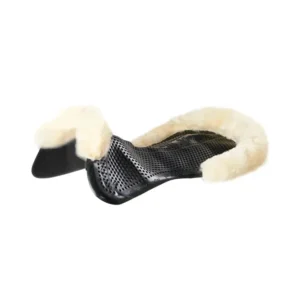 sottosella terapeutico Just Gel con inserto pelle di montone Black/Natural L