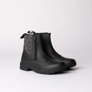 Sporty stivaletti jodhpur pelle con dettagli effetto cristallo Black 41