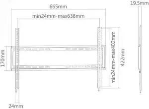 Superior Staffa TV 37"-70" Fixed Extra Slim 35Kg SUPSTV006
