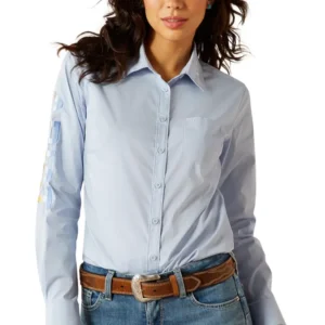 Team Kirby camicia elasticizzata maniche lunghe da donna Kentucky Blue S