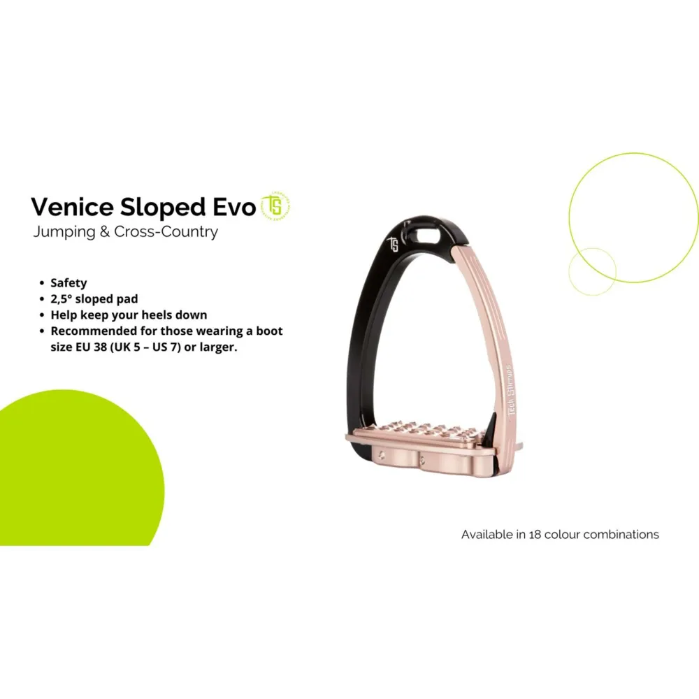 Tech Stirrups Staffe Venice Sloped EVO Nero/Rosso