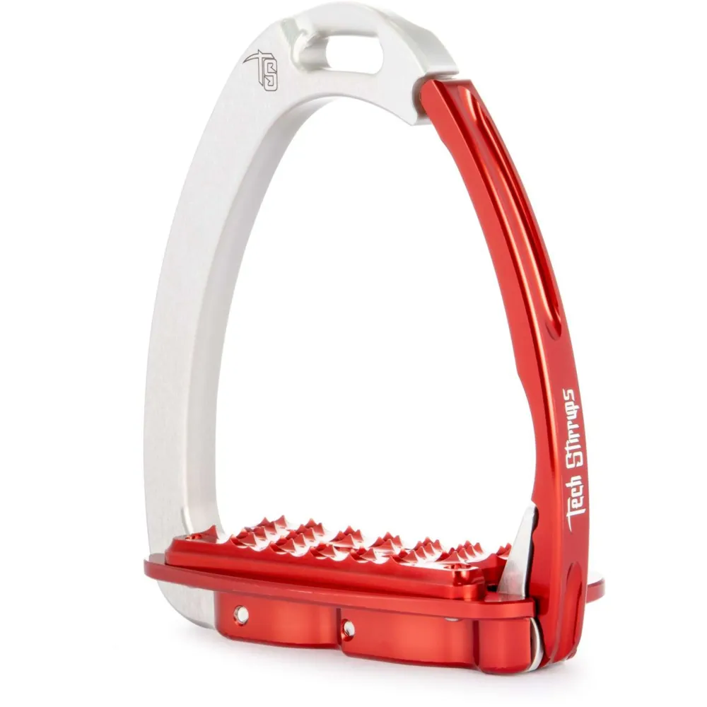 Tech Stirrups Staffe Venice Sloped EVO Argento/Rosso