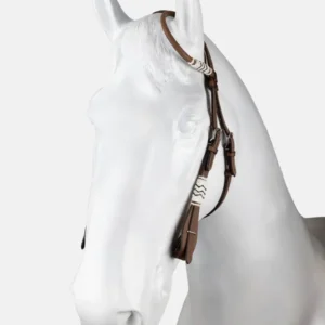 testiera western con single ear e decorazioni rawhide Tabbaco F